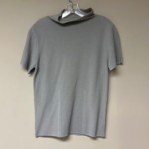 Vintage Armani Collezioni Grey Knit Mock Neck Top